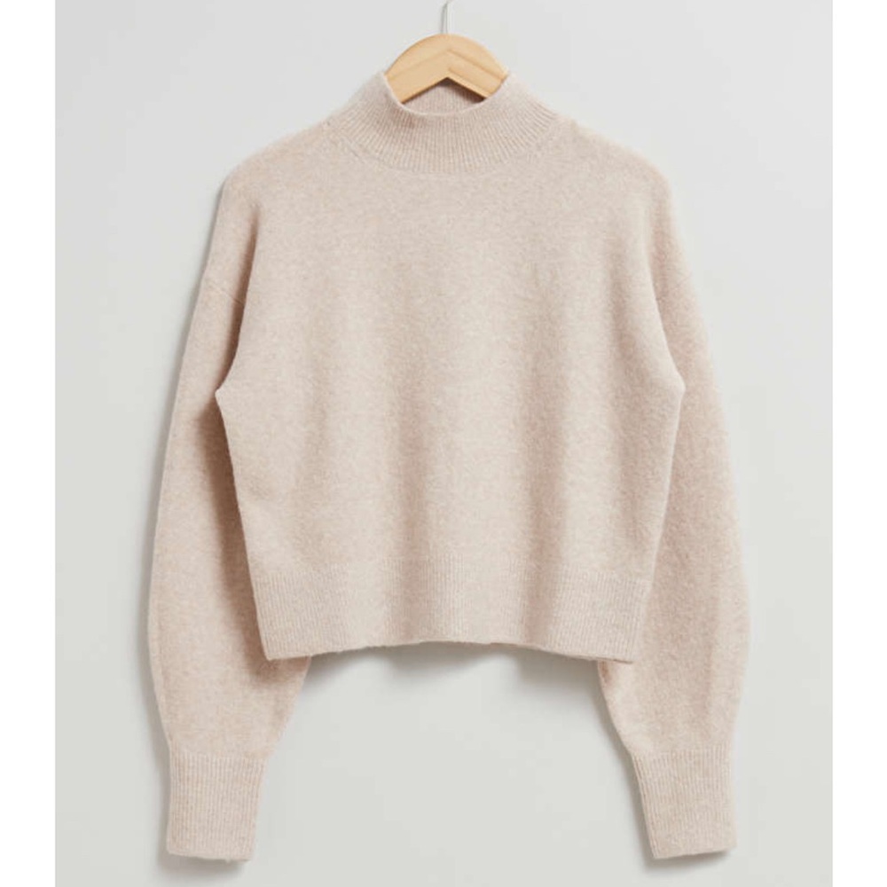 Paris Atelier & Other Stories Mock Neck Sweater in light pink, size S
